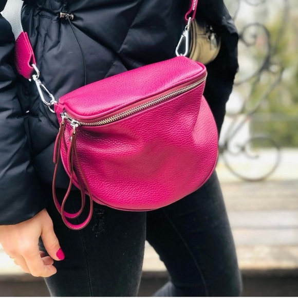 Handbags - Red Leather Women's Bag Italian leather boombag